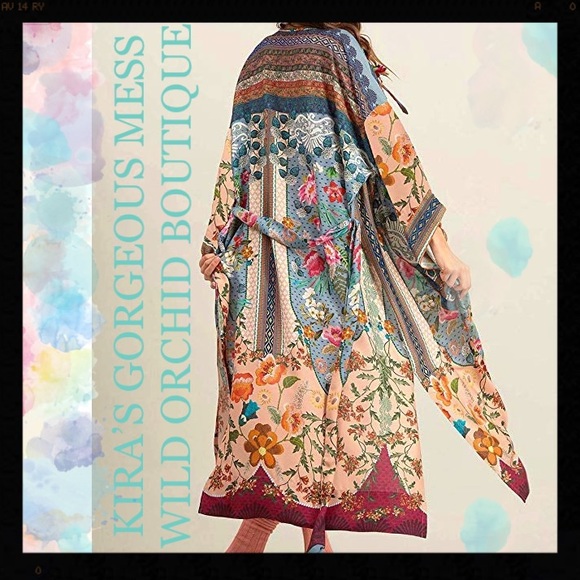 🤩BNWT SEXY LONG FLOWING KIMONO🤩 - Picture 3 of 3